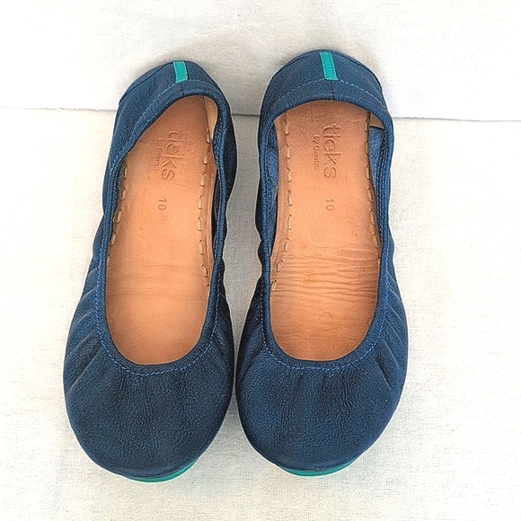 Tieks Womens 10 Ballet Flats Blue Leather Casual Office Contemporary Classic - Picture 3 of 8